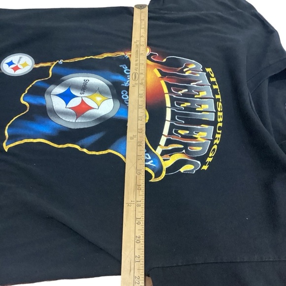 Vintage Pittsburgh Steelers TShirt NFL Big Flag Logo True Fan XL 90’s Football - Picture 3 of 5